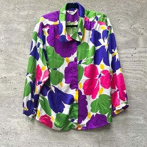 Vintage satin floral shirt